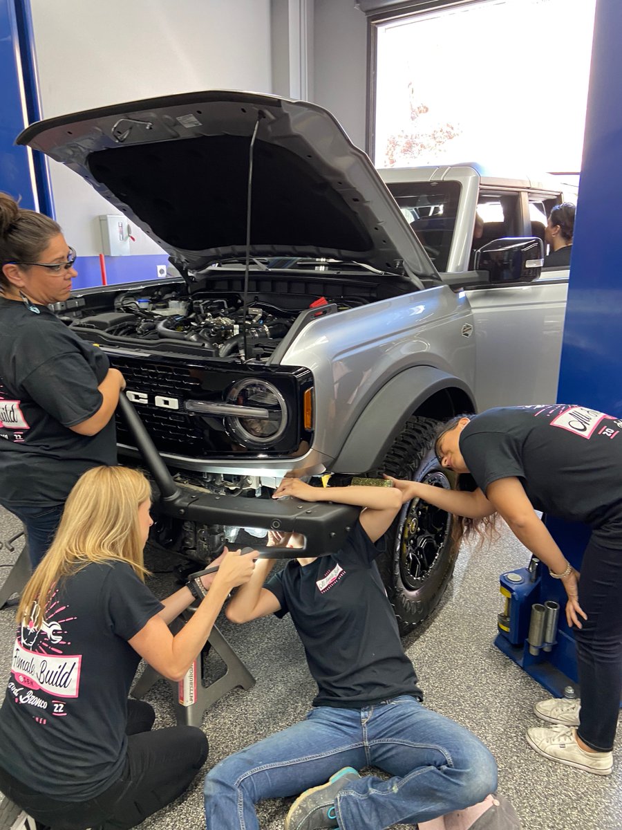UTITweet's tweet photo. The SEMA all-female-built Ford Bronco is about to make its debut at the SEMA convention in Las Vegas, Nevada, and we’re proud to say UTI students &amp; employees participated! Learn more about UTI employee Kira Daczko’s journey: https://t.co/TLFBkXehtF https://t.co/oAJQ2k7wov