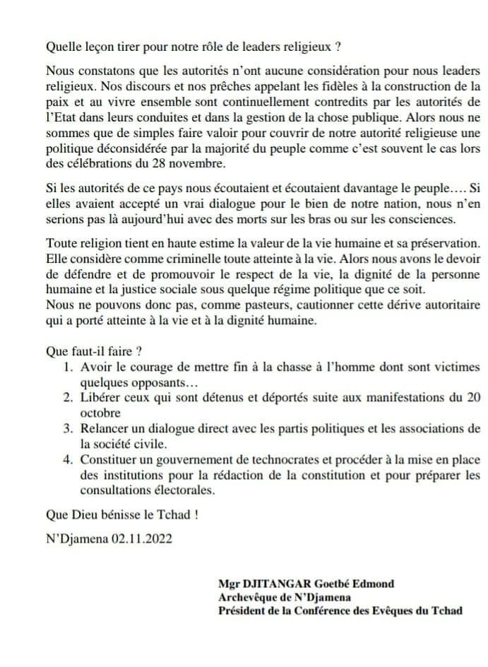 Succes_MASRA's tweet photo. #TruthOnChad_Crime_De_La_Junte. 90% des centaines des personnes tuées viennent d’une communauté. Ainsi en est-il des personnes arrêtées, déportées et blessées. Ceux qui les ont tués parlaient une langue non officielle et un peu l’anglais pour certains. Message du chef Eglise 👇🏿. https://t.co/zCIo50BsKR