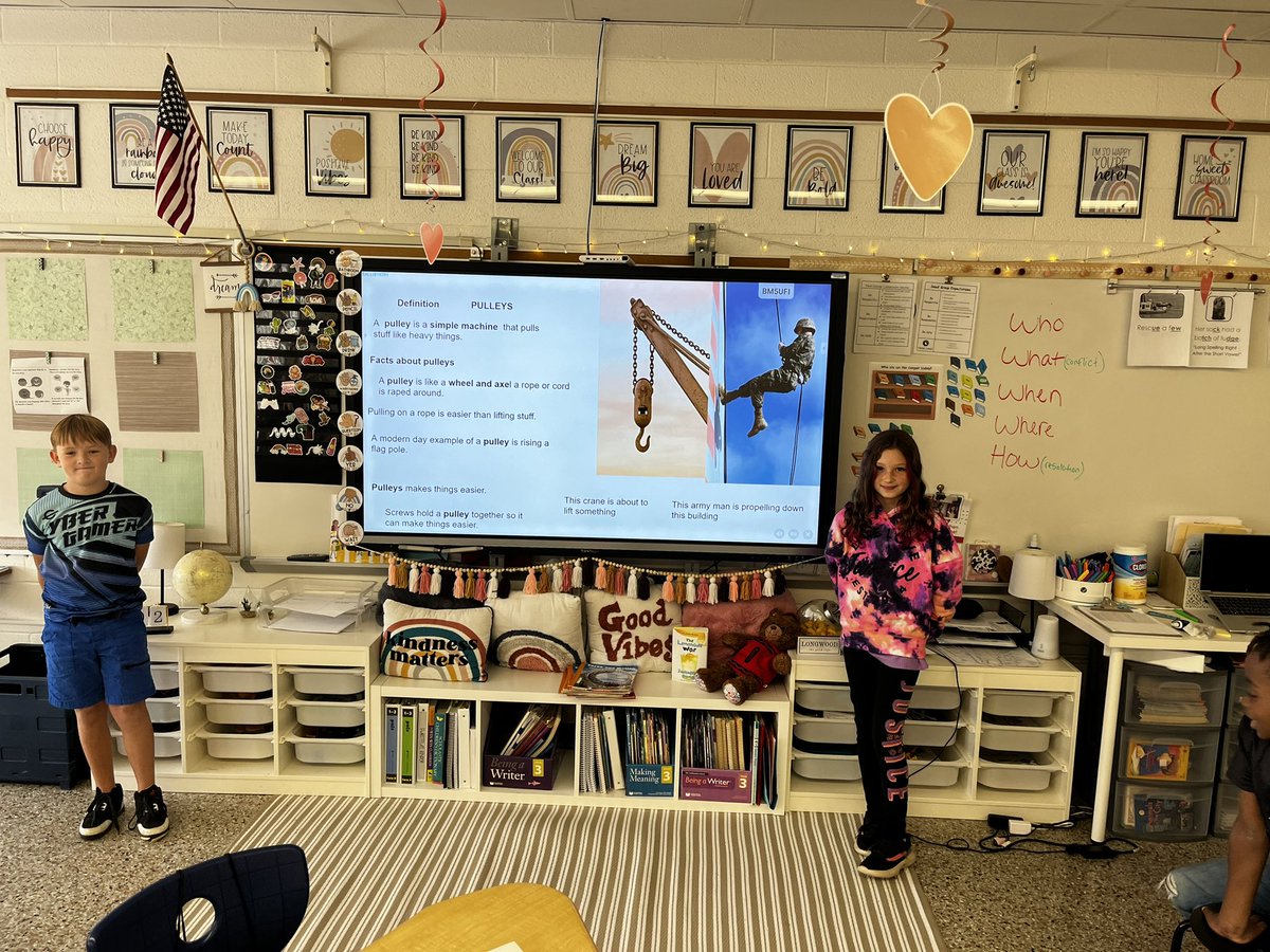 MsJordan_3's tweet photo. Students worked together to become experts in their simple machine type and then taught their classmates what they learned! They worked so hard on this research project! 💙💻 @AlantonAstros @SeeDotWilson https://t.co/GalJ4DnOtg