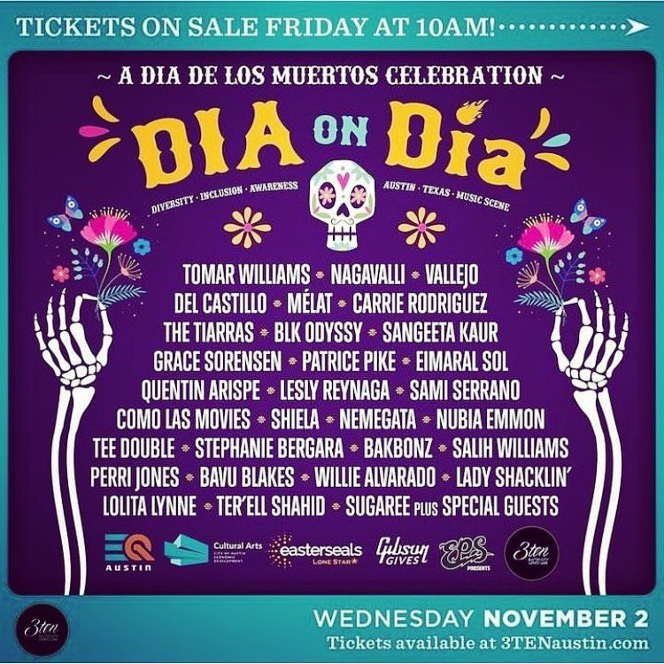 NubiaEmmon's tweet photo. It’s tonite yall! Starts @ 7pm (I go on @ 10) 👉3Ten | Proceeds go to #easterseals #Lonestar | Get tix @ https://t.co/iBj3UywRju…
#NubiaEmmon #DiaDeLosMuertos #ACL #atx #acllive #hiphopmusic #hiphopartist #texasartist #livemusic #newmusic #3ten https://t.co/mpQN6APPkt