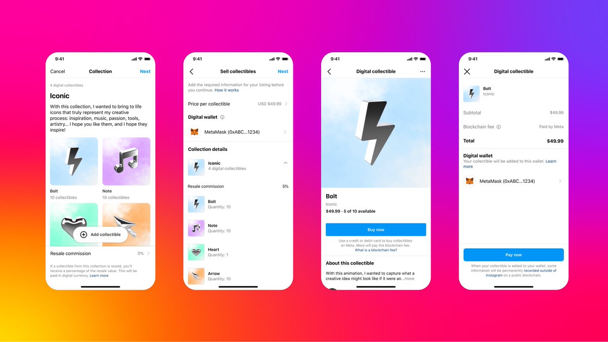 I'm excited to share what I and some absolutely legendary people at @instagram have been working on for the past few months. Starting with a small group of creators, we are launching a super easy way to create, sell, buy and share digital collectibles (NFTs)!
