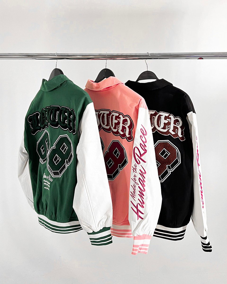 Culturekings's tweet photo. These Varsity pickups from @loiter.clo just RE-UP'd Right on time! 

After it's sell out release, Loiter return with the 'Flaws Varsity Jacket' in 4x colorways 

Available as a World Exclusive to Culture Kings stores &amp; online 

#culturekings #jacket #loiter https://t.co/amFQ9401Bc