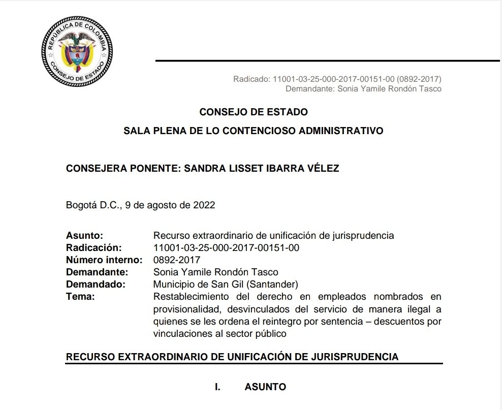 RESTABLECIMIENTO DEL DERECHO EN EMPLEADOS NOMBRADOS EN PROVISIONALIDAD, DESVINCULADOS DEL SERVICIO DE MANERA ILEGAL A QUIENES SE LES ORDENA EL REINTEGRO POR SENTENCIA DESCUENTOS POR VINCULACIONES AL SECTOR PÚBLICO.

Solicita tu suscripción aquí 👉 wa.link/ls8y25