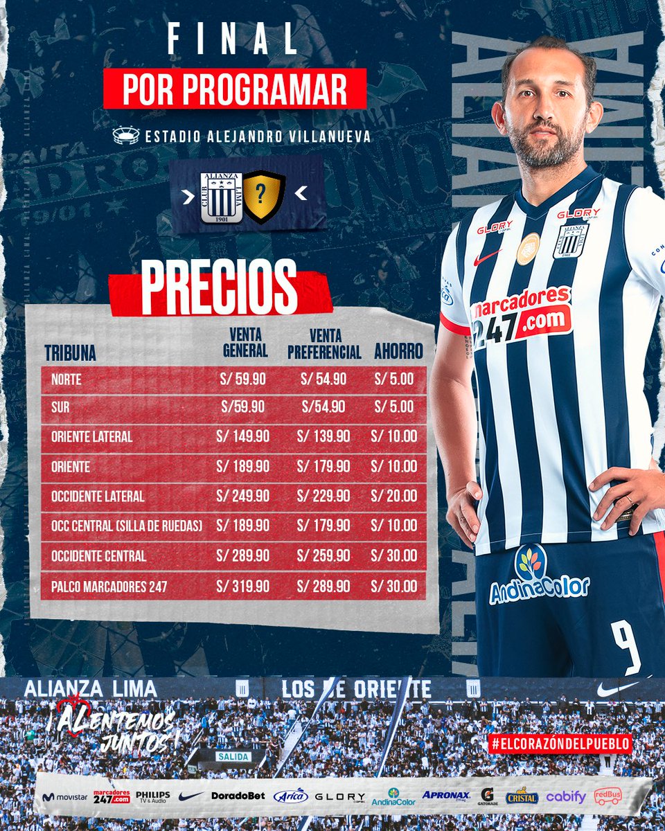 ClubALoficial's tweet photo. ❗️𝐀𝐓𝐄𝐍𝐂𝐈𝐎́𝐍 𝐁𝐋𝐀𝐍𝐐𝐔𝐈𝐀𝐙𝐔𝐋❗️

Estos son los precios para la final en Matute. 

Recuerda que mañana arranca la 𝘃𝗲𝗻𝘁𝗮 𝗽𝗿𝗲𝗳𝗲𝗿𝗲𝗻𝗰𝗶𝗮𝗹 a las 11:30 a.m. y la 𝘃𝗲𝗻𝘁𝗮 𝗴𝗲𝗻𝗲𝗿𝗮𝗹 a las 6:00 p.m.

#ConTodaLaFe
#JuntosHastaElFinAL https://t.co/dFoBPuYDZc