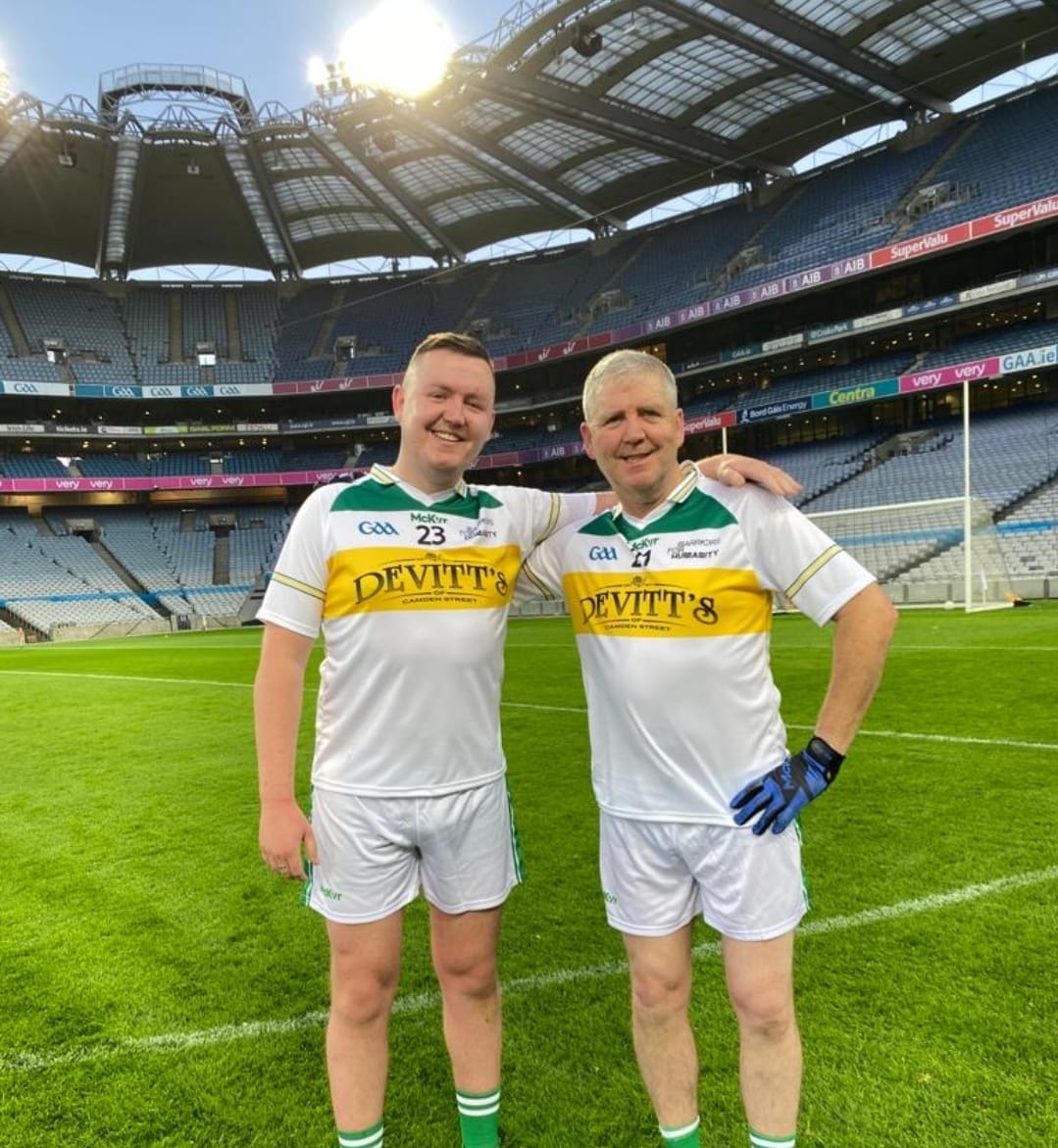 DevaneTommy's tweet photo. Great to be part of the victorious Offaly team today at Croke Park #CrokeParkChallenge22 @paulbyrnesmedia @selfhelpafrica @alankerins @KirbyGroupEng https://t.co/O7Rrhuc6zk