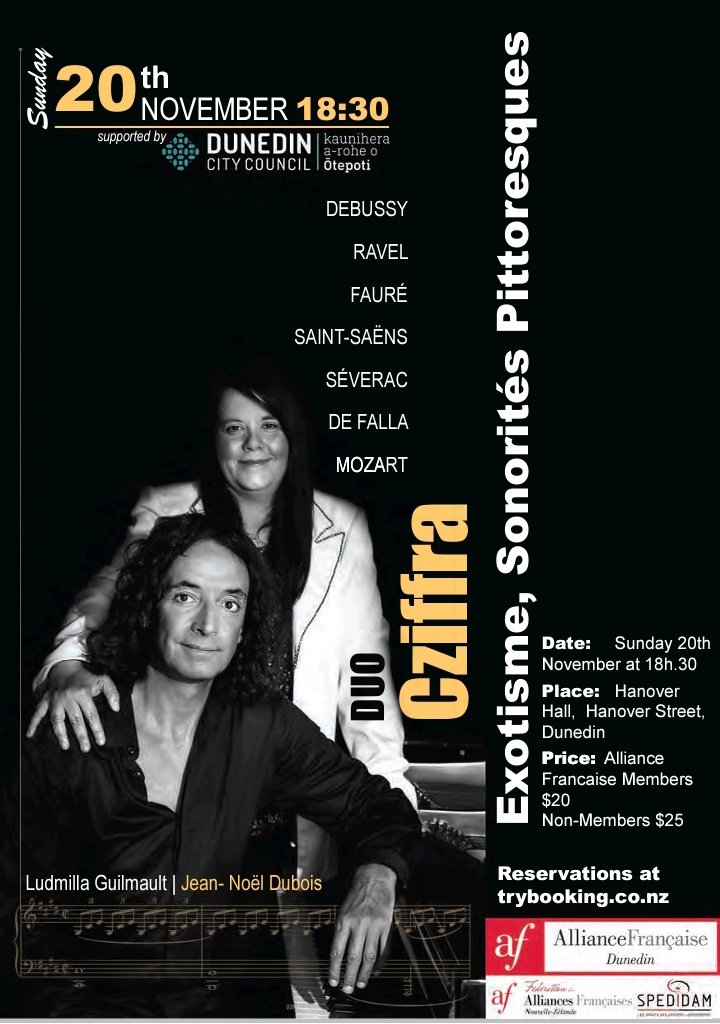 DUO Cziffra! Classical music on piano, a nice way to enjoy your Sunday evening on the 20th of November😊. Book your seat now! trybooking.com/nz/events/land…