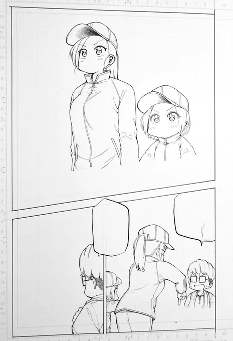 5ページ目のペン入れ終了!
最近はなるべく人物の線を前より太くする様に心がけてます😊 