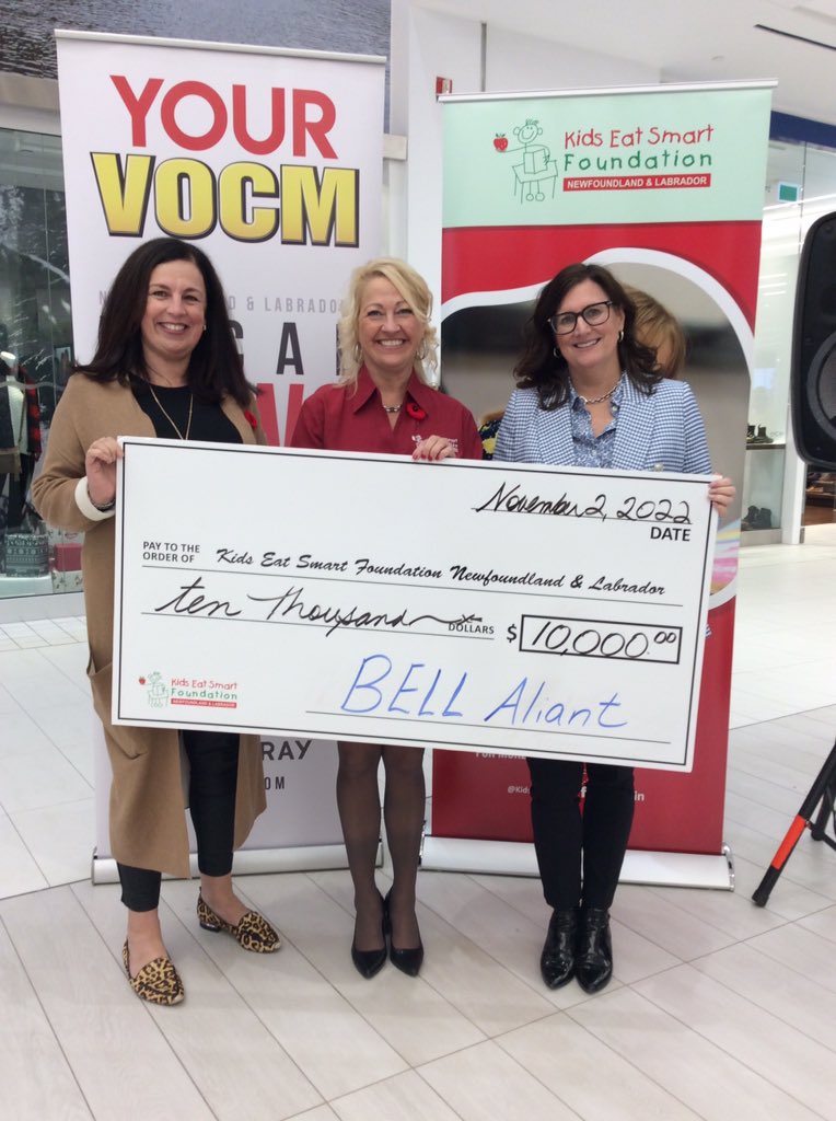 Thank you <a href="/Bell_Aliant/">Bell Aliant</a> for your donation of $10,000. That is 10,000 breakfasts. <a href="/VOCMCares/">VOCM Cares Foundation</a> @RebeccaBell40
#EveryBreakfastCounts #EveryChildCounts #EveryDollarCounts #BeAReason