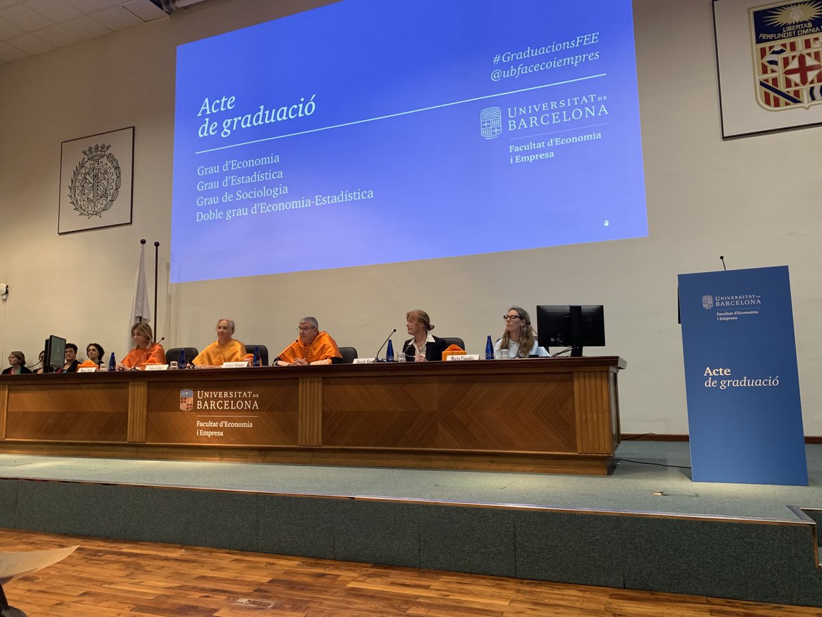 mguillen_estany's tweet photo. Graduation today! Congratulations #GraduacionsFEE @UniBarcelona @FME_UPC @UBFacEcoiEmpres @socestadistica Thank you @AngelsRoqueta your graduation speech! https://t.co/2yQcceKiAF
