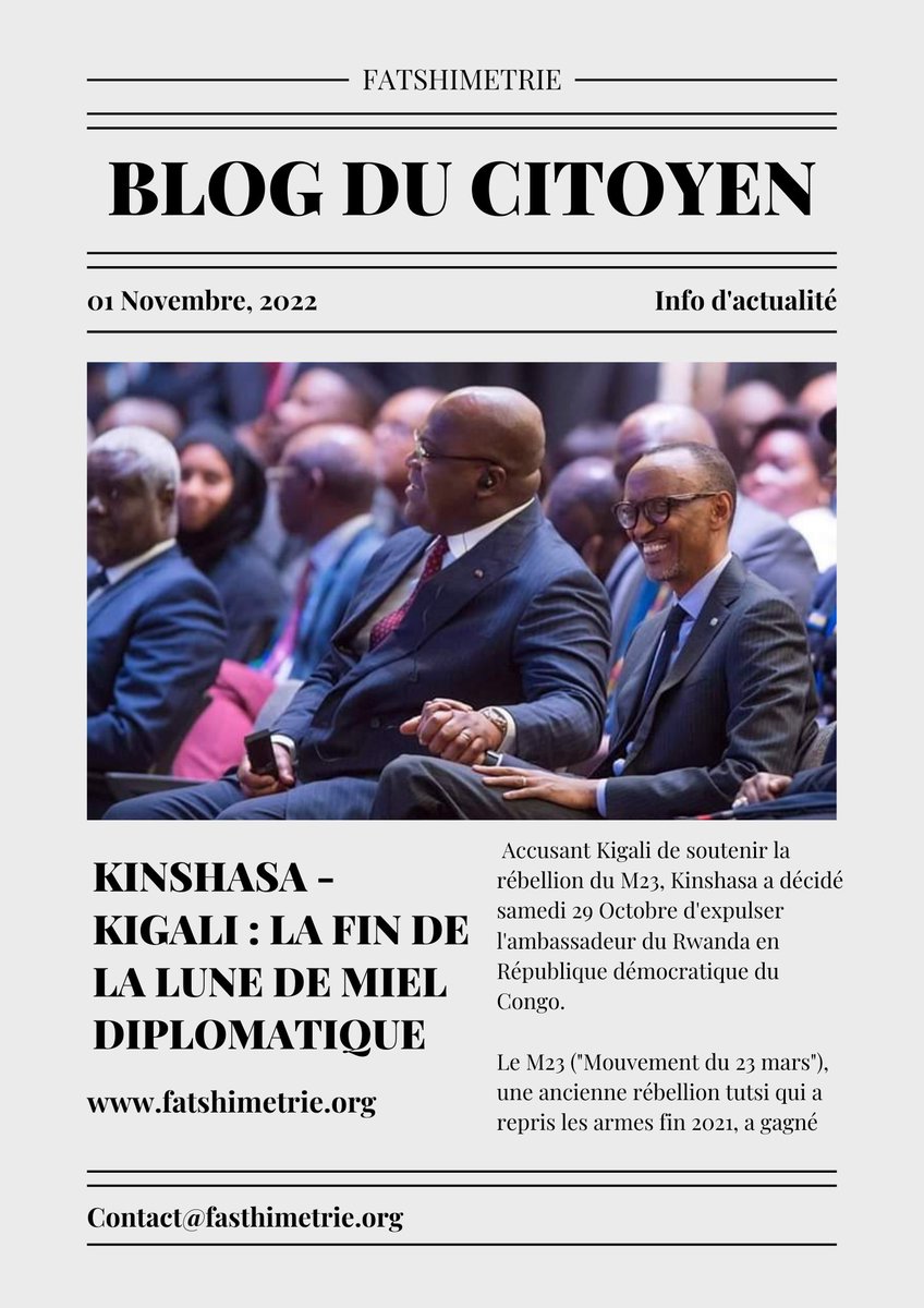 Kinshasa et Kigali: 4 informations simples pour comprendre la fin de la lune de miel diplomatique. 

Pour le Rwanda, c'est la RDC qui fait montre d’incompétence au niveau sécuritaire.  

👇👇👇
Cliquez sur ce lien pour lire la suite : fatshimetrie.org/go/tweet1 <a href="/Presidence_RDC/">Présidence RDC 🇨🇩</a>