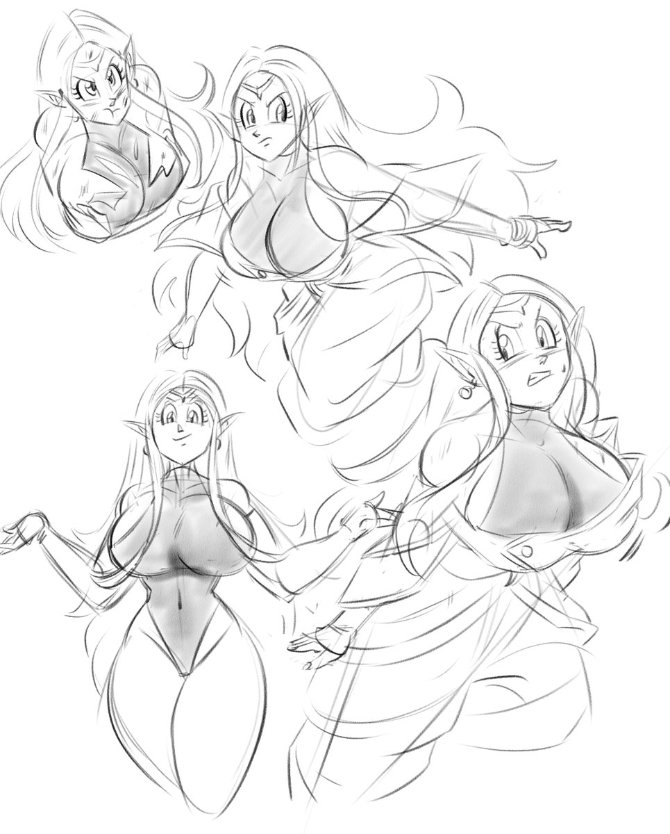 Chronoa sketches I drew on stream!