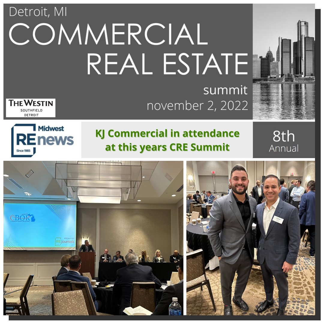 KJ_Commercial's tweet photo. We attended the 8th Annual Detroit CRE Summit this morning.

#CRE #kjcommercial #continuingeducation #CRESummit https://t.co/oVgRfAI24E
