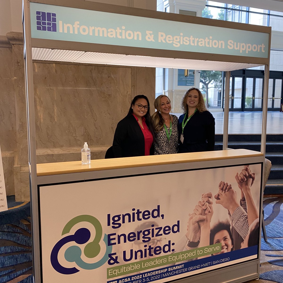 margieacsa's tweet photo. Looking forward to greeting more than 1,000 attendees at ACSA’s Leadership Summit this week in San Diego. ACSA kiosks are set up and staff are waiting! #acsasummit #acsa https://t.co/gcauPlSVoH