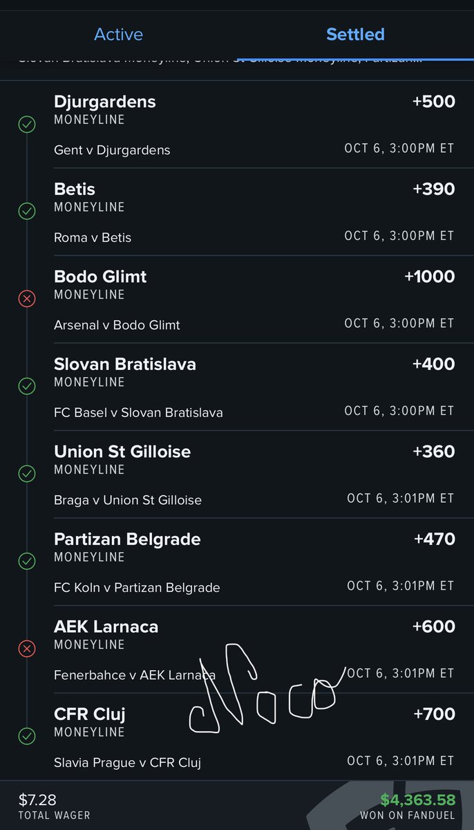 Howufiger's tweet photo. Still can’t believe I hit this round robin by 5s and 6 out of 8 hit 🤯 with a crazy underdog parlay 💰 #GamblingTwitter https://t.co/Ea6GQMG4Zb