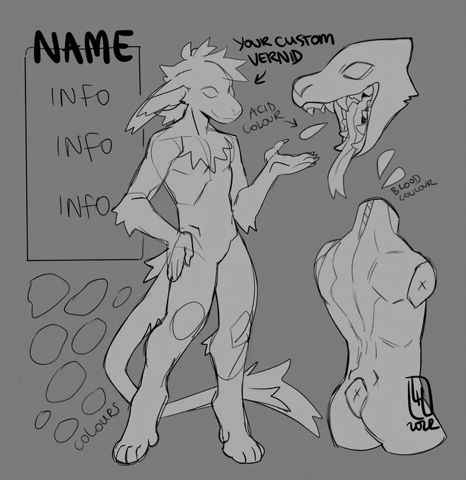 Taking offers on Custom Vernid design coming with ref
min offer - 150EUR
autobuy - 500 EUR
Can work with refs of existing ocs to "vernidify them" 