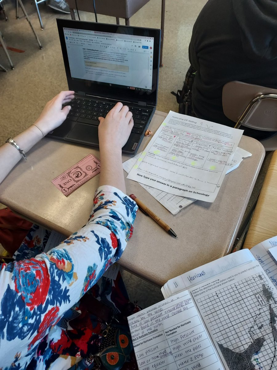 AliceBucknerSci's tweet photo. Will hurricanes increase in frequency and intensity in the next 100 years? Ss @ArbutusMS used unit data to create written arguments answer this question. @BCPSSci https://t.co/bhuuzITJtT