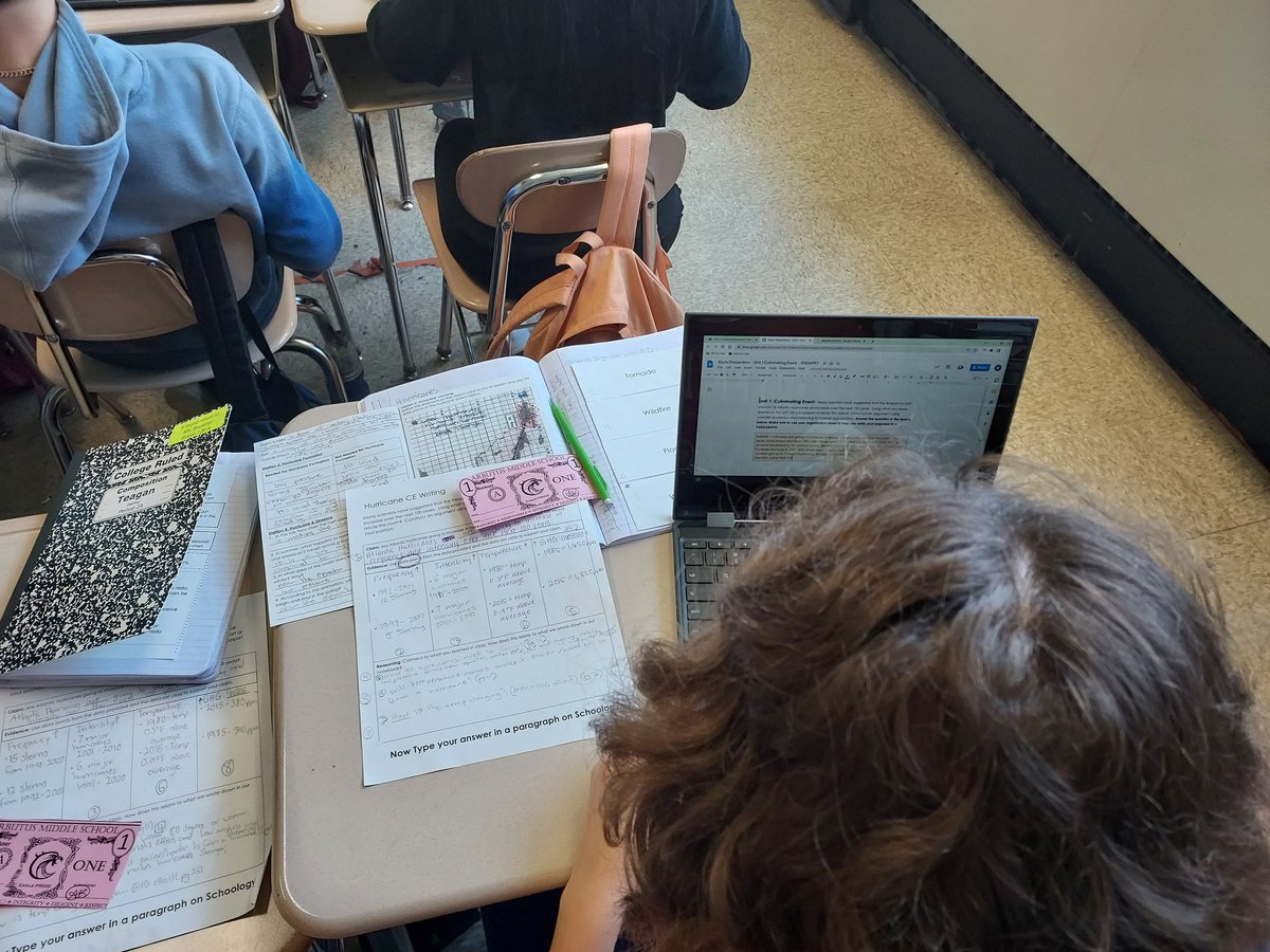 AliceBucknerSci's tweet photo. Will hurricanes increase in frequency and intensity in the next 100 years? Ss @ArbutusMS used unit data to create written arguments answer this question. @BCPSSci https://t.co/bhuuzITJtT