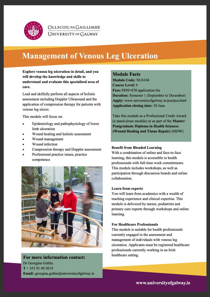 University of GalwayARIW (@ariw_1) on Twitter photo If you care for patients with VLU then this professional module, delivered by leaders in VLU care will help deliver improved outcomes and enhanced clinical practice. Open to all clinicians. universityofgalway.ie/pca/pca.html <a href="/nursemidwifeUoG/">School of Nursing and Midwifery UofG</a> <a href="/CNMEGalway/">CNME Galway</a> <a href="/Galwaypodmed/">Podiatric Medicine @ universityofGalway</a> If you care for patients with VLU then this professional module, delivered by leaders in VLU care will help deliver improved outcomes and enhanced clinical practice. Open to all clinicians. universityofgalway.ie/pca/pca.html <a href="/nursemidwifeUoG/">School of Nursing and Midwifery UofG</a> <a href="/CNMEGalway/">CNME Galway</a> <a href="/Galwaypodmed/">Podiatric Medicine @ universityofGalway</a>
