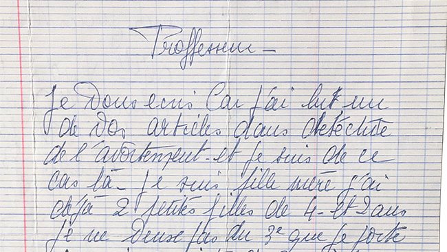 mdiplo's tweet photo. « Professeur, (…) j’ai déjà deux petites filles. Je ne veux pas du troisième que je porte. (…) Professeur, pouvez-vous faire quelque chose pour moi ? Car je suis bien embêtée, je travaille en usine, mais je n’arrive pas assez à gagner ma vie pour moi et mes deux gosses. » https://t.co/WBGRZT9EB2