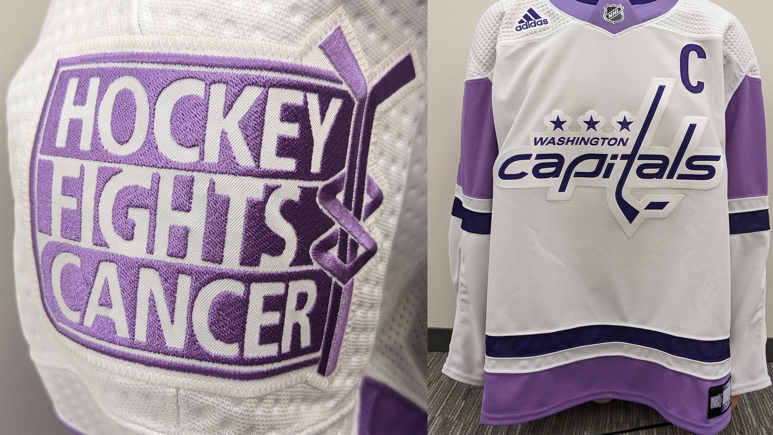 Washington capitals hockey fights cancer jersey 2025