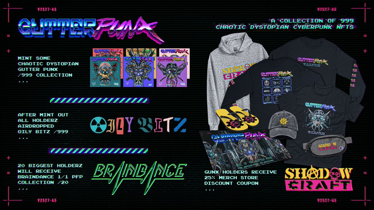 spearheadirl's tweet photo. ⚠️GUTTER PUNX EXTRAZ⚠️
🤖 #OILYBITZ airdrop $FTM #NFTs for all holderz
🤖 #BRAINDANCE 1/1 airdrop for 20 top holderz
🤖 #SHADOWCRAFT merch discount for all holderz
4 days til mint!🧨
5:30PM UTC whitelist, 6PM UTC public at @tombheads auction house 🪦
THE APOCALYPE IS DIGITAL https://t.co/rHKQRhw0ua