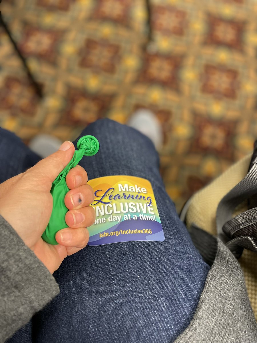 Learning to make stress relieving/ fidgets for self-regulation with @possbeth and the @inclusive365 team at #PatinsIcam #Inclusive365 Love Learning form this #CommunAT