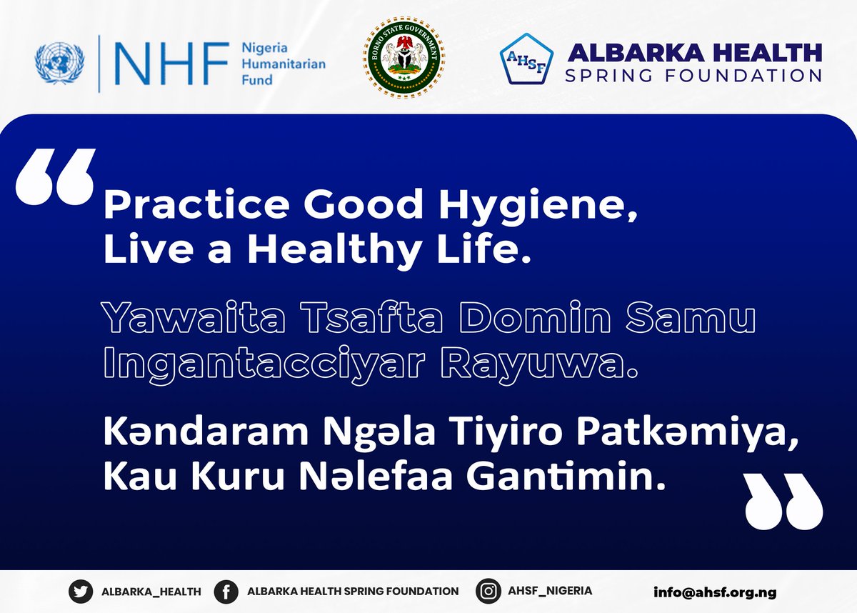 AlbarkaHealth's tweet photo. "Practicing good hygiene is the first step to living a healthy life," "It's just as important as eating well and exercising, but it's often not as well-known."
So let's make sure everyone knows about it.
#healthiswealth #practicegoodhygiene https://t.co/NCrE6pIU0T