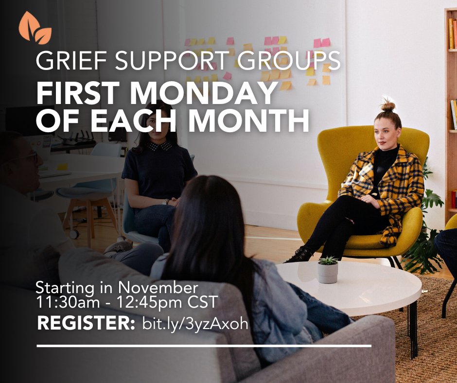 Join us for our Death Loss Support Groups, starting on 11/7 at 11:30am CT &amp; the first Monday of each month thereafter. Sessions are held virtually &amp; facilitated by a Betterleave licensed mental health therapist. Register: bit.ly/3T1AusP. #bereavementcare #mentalhealth