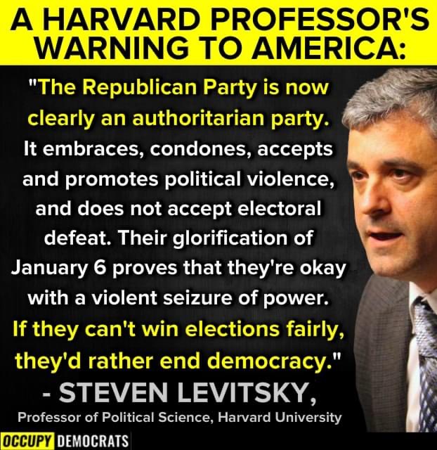 jilevin's tweet photo. A warning from Harvard Professor Steven Levitsky… https://t.co/v7fQxRwS84