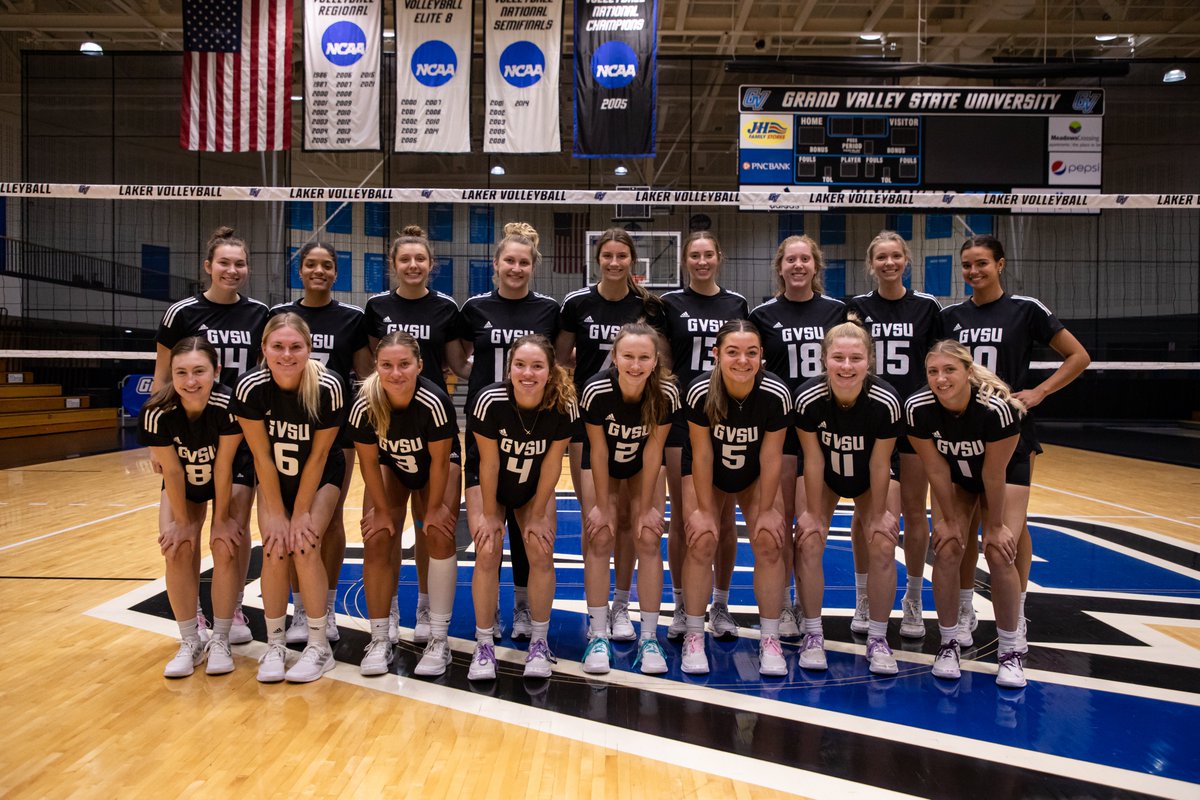 GVSUVOLLEY's tweet photo. This season we celebrated the life of Joan Boand, and the impact that she had on our program and women's sports at Grand Valley. The team was able to honor her with these special jerseys in her name.

#AnchorUp https://t.co/LOfS4HYMFZ