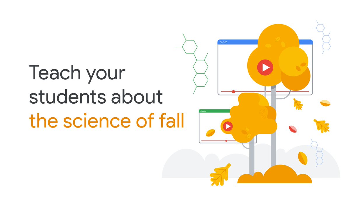 GoogleForEdu's tweet photo. What do your students really know about the season of changing leaves and pumpkin spice? Fall into this YouTube Playlist that covers the science behind the season. 🍂 https://t.co/CSXNZlVmN0 https://t.co/uv1ZWyxtRr