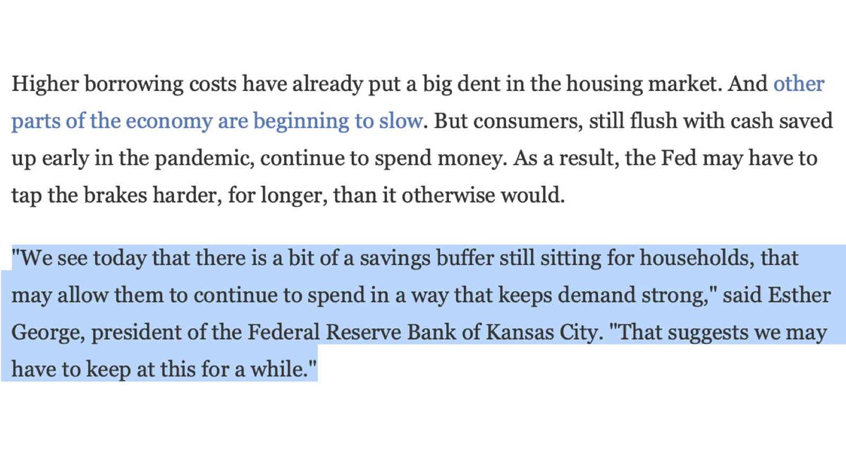 schwarz's tweet photo. This sounds outrageous to most people but it's just a straightforward description of the way the Fed works. If too many Americans have jobs or a little money saved, the Fed steps in to reverse this unhappy state of affairs. https://t.co/s9rG1TvEn9 https://t.co/62Pmqal24H