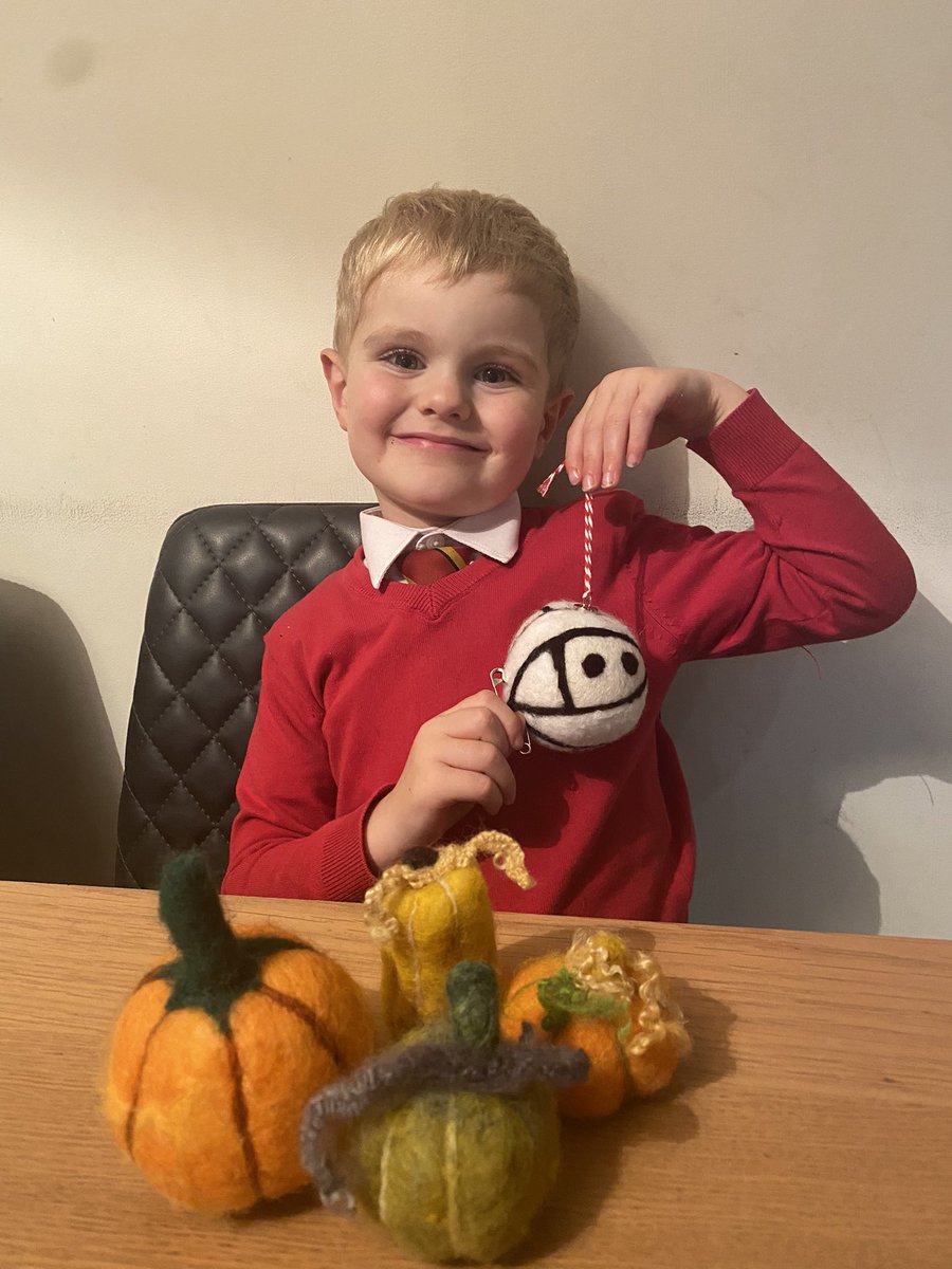 Finally packed up Halloween until next year.
This little man is really happy with these beautiful creations by the lovely @JayneHarrison3 and sends her a big kiss!