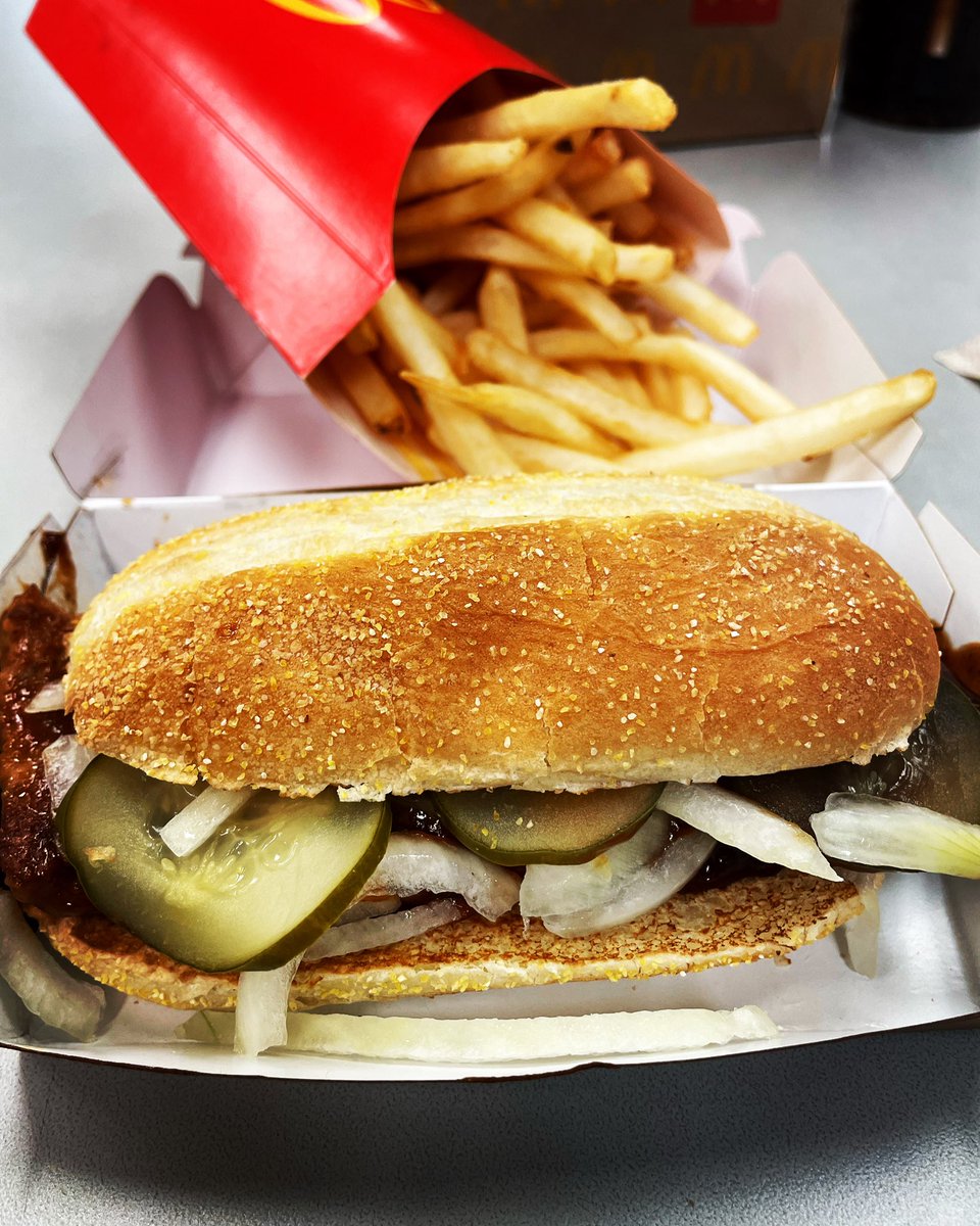 GerryKoebrick's tweet photo. What is the singular event in American culture that makes you a MAN? Your very first #McRib… preferably while listening to David Lee Roth era Van Halen. https://t.co/AnbPzAAjhd