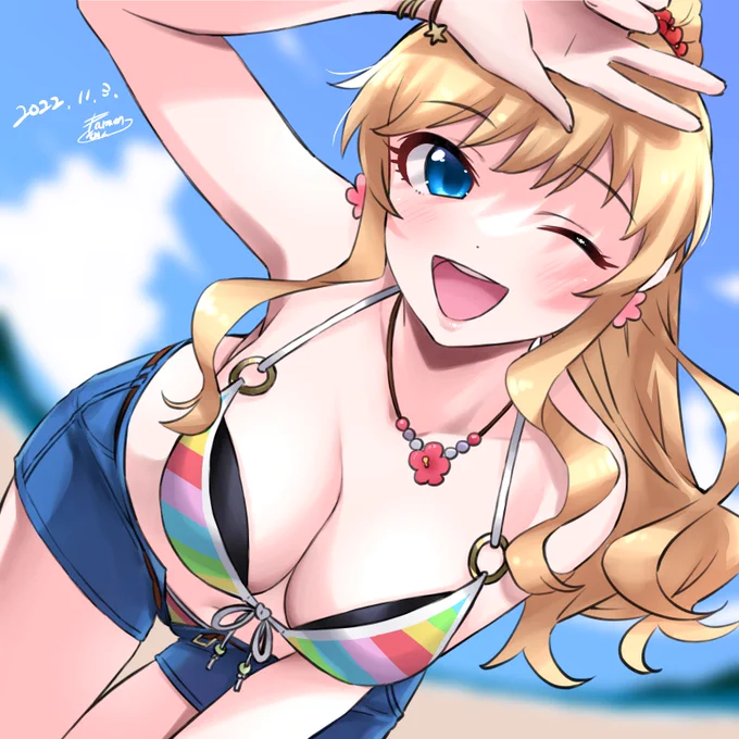 秋は夏を惜しんで水着を描いても良い。大槻の唯。 