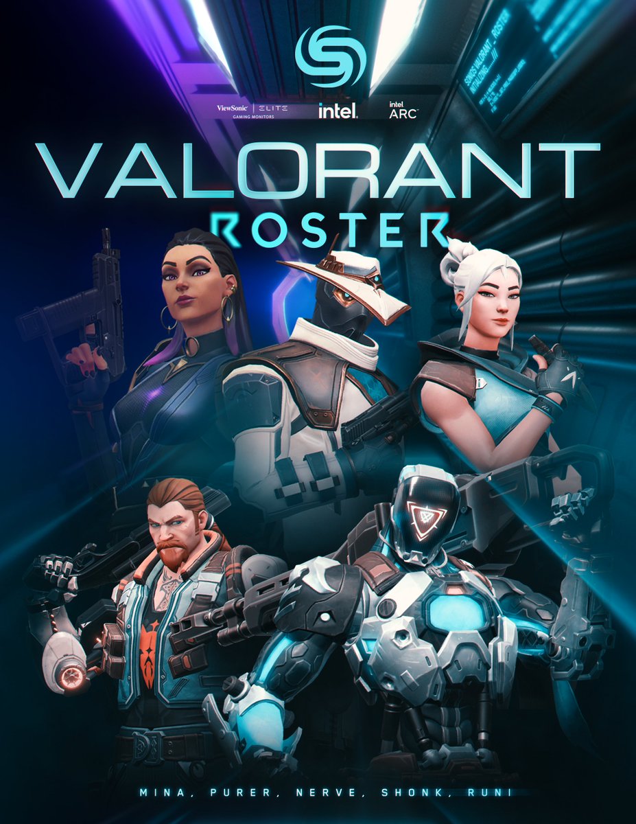 SoniqsEsports's tweet photo. Our new era in VALORANT

⊹ @minaweeb
⊹ @PureRedfish
⊹ @9nerve
⊹ @shonkFPS 
⊹ @runiVL 
⊹ @LucasRojo - head coach

#SoniqBoom https://t.co/BFWrUAZEI2