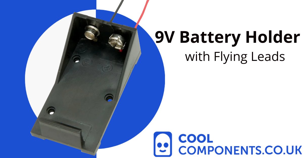 coolcomponents's tweet image. Battery holder with flying leads, suitable for holding a PP3-size battery. Clear positive and negative markings ensure the correct polarity quickly and easily
Available: jubb.ly/8d8dd0
#battery #power #9v #components #electronics