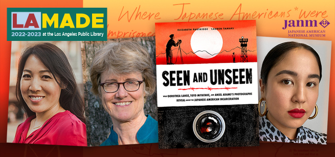 Don’t miss out on this exciting virtual event from @LAPublicLibrary & @jamuseum! @epartridge & Lauren Tamaki will be discussing their collaboration on SEEN AND UNSEEN: What Three Photographers Reveal About the Japanese American Incarceration Learn More: ow.ly/HmYC50Lsqow
