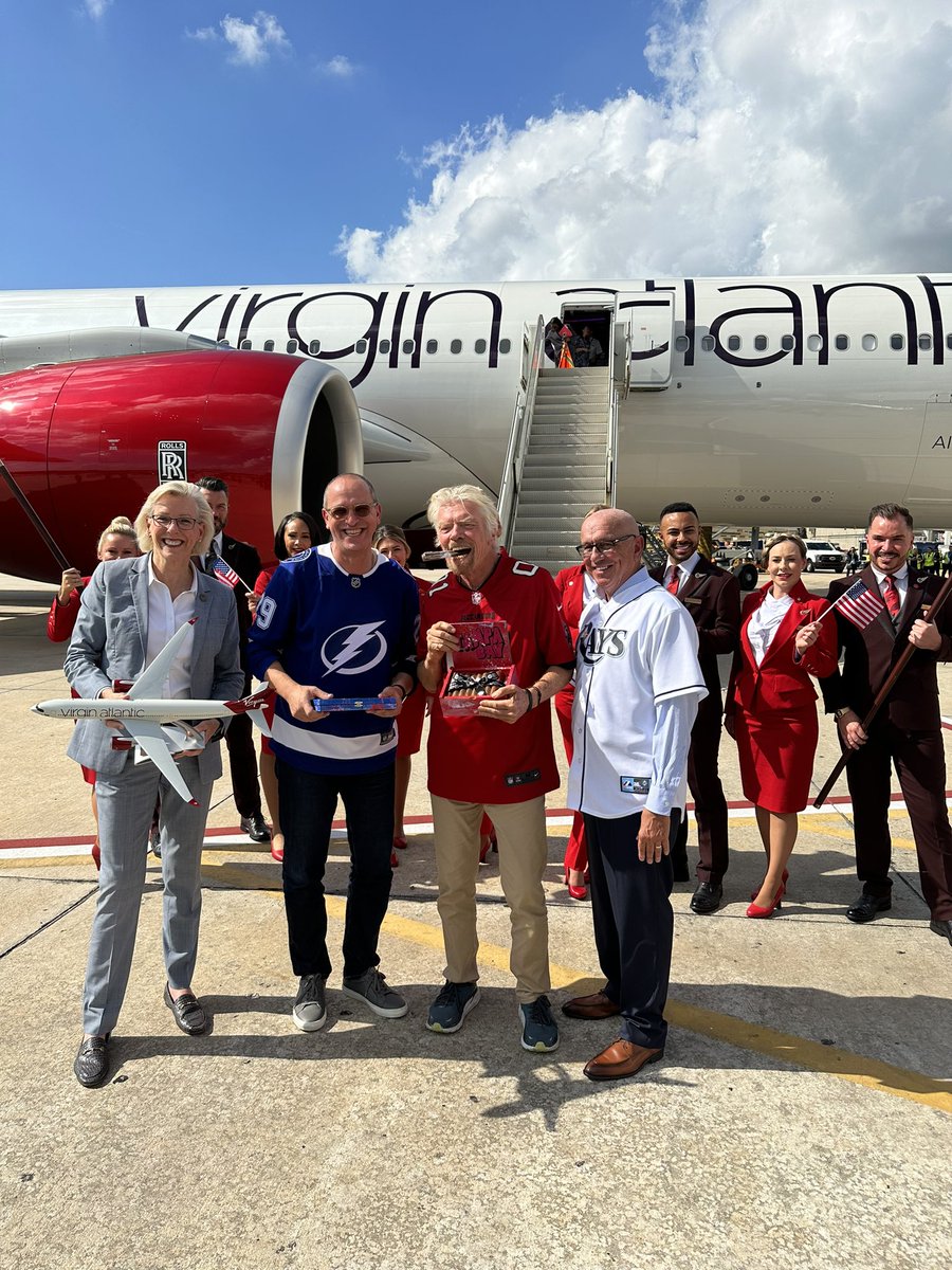 FlyTPA's tweet photo. We’re excited to have @richardbranson with the @VirginAtlantic team at TPA today! https://t.co/xwiWVThukT