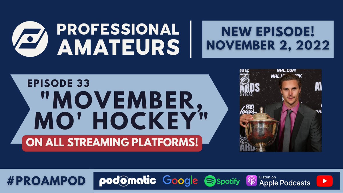 BandWagonHKYPod's tweet photo. #ProAmPod Nov 2, 2022 - Ep. 33

"Movember, Mo' Hockey" 🏒

Watch on @YouTube!
📺https://t.co/ap2Tssgsli

All Other Channels!
🔗https://t.co/C4eFut9FRi
🎙️@rbhyndman @mitchT43

#NHL #Podcast #Hockey #SJS #Karlsson #Oilers #Oilers #McDavid #Sabres #Devils #Bratt #VGK #Eichel #Bruins https://t.co/Nw2Lya2JIB
