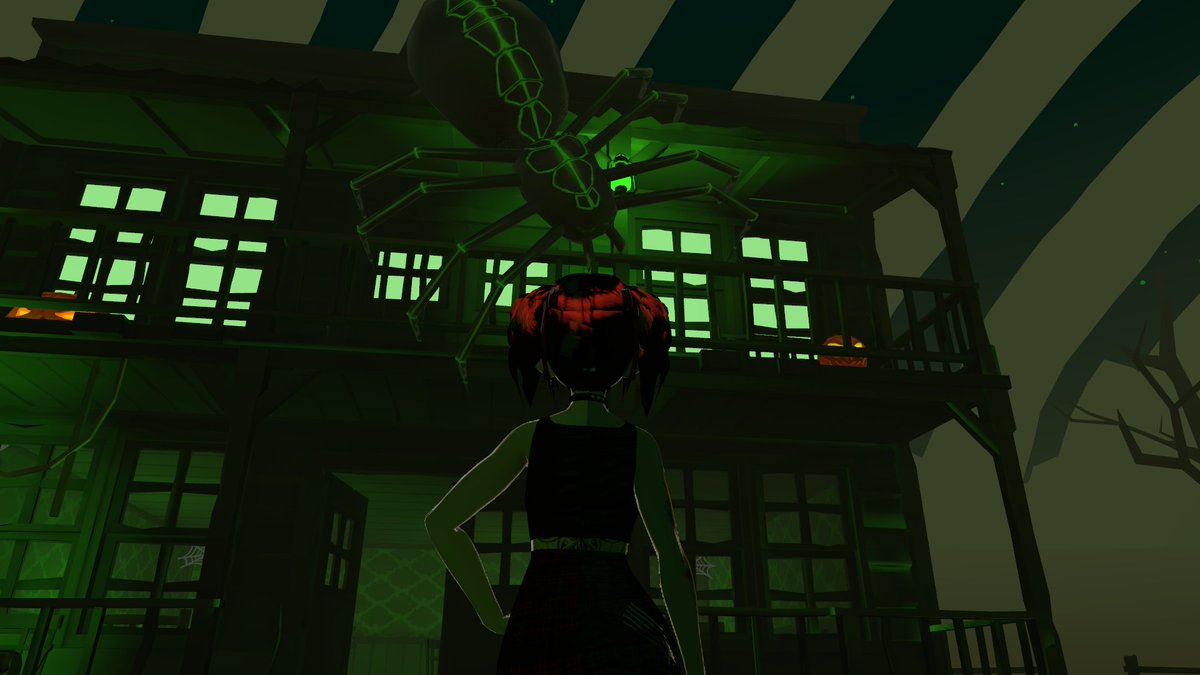 misrebeccalove's tweet photo. #VRChat playing in Spookality Dust Town with the #Deadlings on #TwitchTuesday https://t.co/uwBRJGufuq