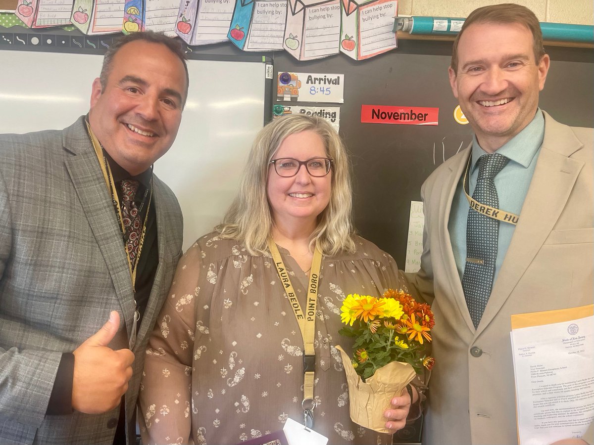 PtBoroSchools's tweet photo. Congratulations to Nellie F. Bennett Elementary School teacher, Ms. Laura Bedle, for receiving the 2022 New Jersey Exemplary Educator Award!👏 #PantherPath #GoodNewsInNJSchools https://t.co/o3gHXIQNbg