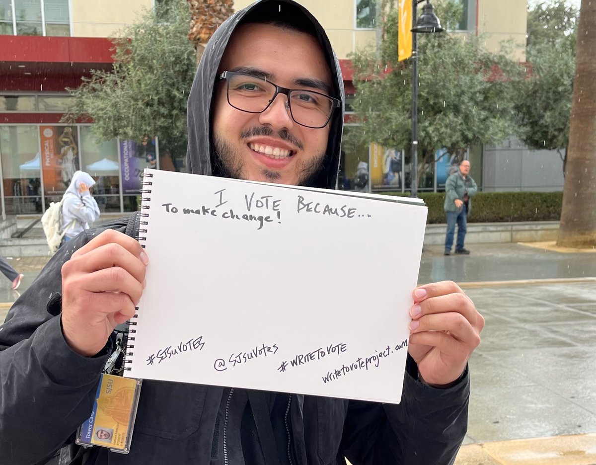 SJSUvotes's tweet image. Why are you voting? #sjsuvotes #WriteToVote
@sjsu #CampusTakeover