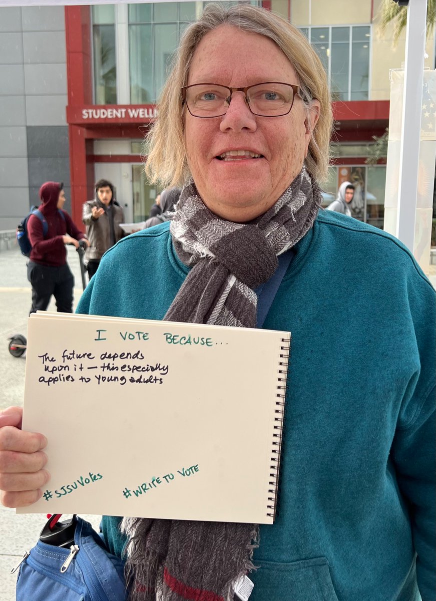 SJSUvotes's tweet image. Why are you voting? #sjsuvotes #WriteToVote
@sjsu #CampusTakeover