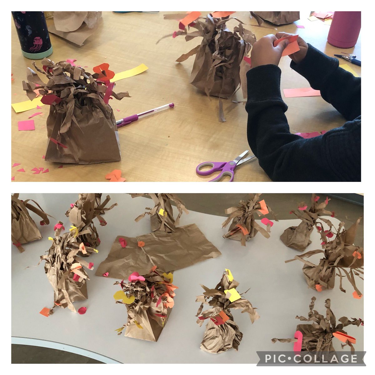 Tinker Tuesday~create a fall tree by cutting, twisting, and innovating! Thank you Gr. 1 team for the idea! #thisismewhoareyou? <a href="/DesmondHDSB/">Viola Desmond Public School</a>