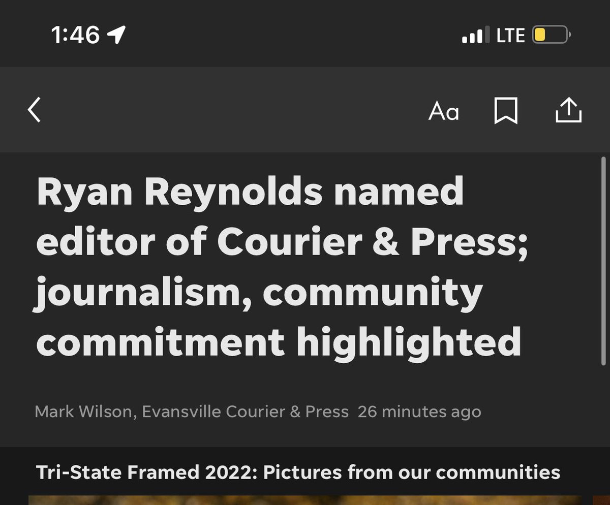 Humanhaleyy's tweet photo. First it was @Mintmobile and @Wrexham_AFC, now @VancityReynolds is editor of a local newspaper. That’s some impressive time-management. https://t.co/oYhTfF2hLp