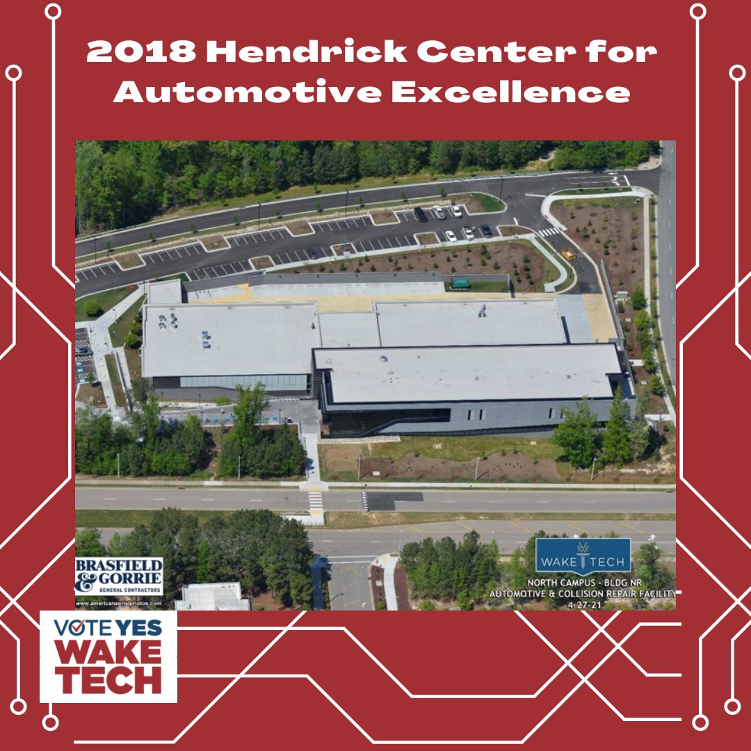 The 2018 Hendrick Center for Automotive Excellence Bond project opened for public use in Spring 2021. Wake Tech Bonds generate proven results. Our community stands to benefit from investment in Wake Tech, both for our students and for our futures. #VoteYesWakeTech