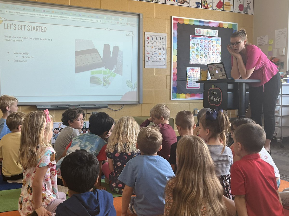 Mrs. Vining is teaching our Kindergartners about planting seeds, germination, and harvesting herbs using our tower garden- more to come! <a href="/BVWolfSprings/">Wolf Springs Elementary</a> <a href="/WSELibrary/">Wolf Springs Library</a>