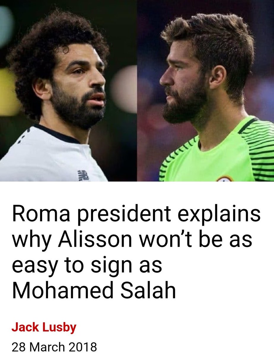 FCSALAH11's tweet photo. @Saraahm68069432 @OfficialASRoma A short story 

Alission 🤝 Mo Salah https://t.co/smyeptLM27