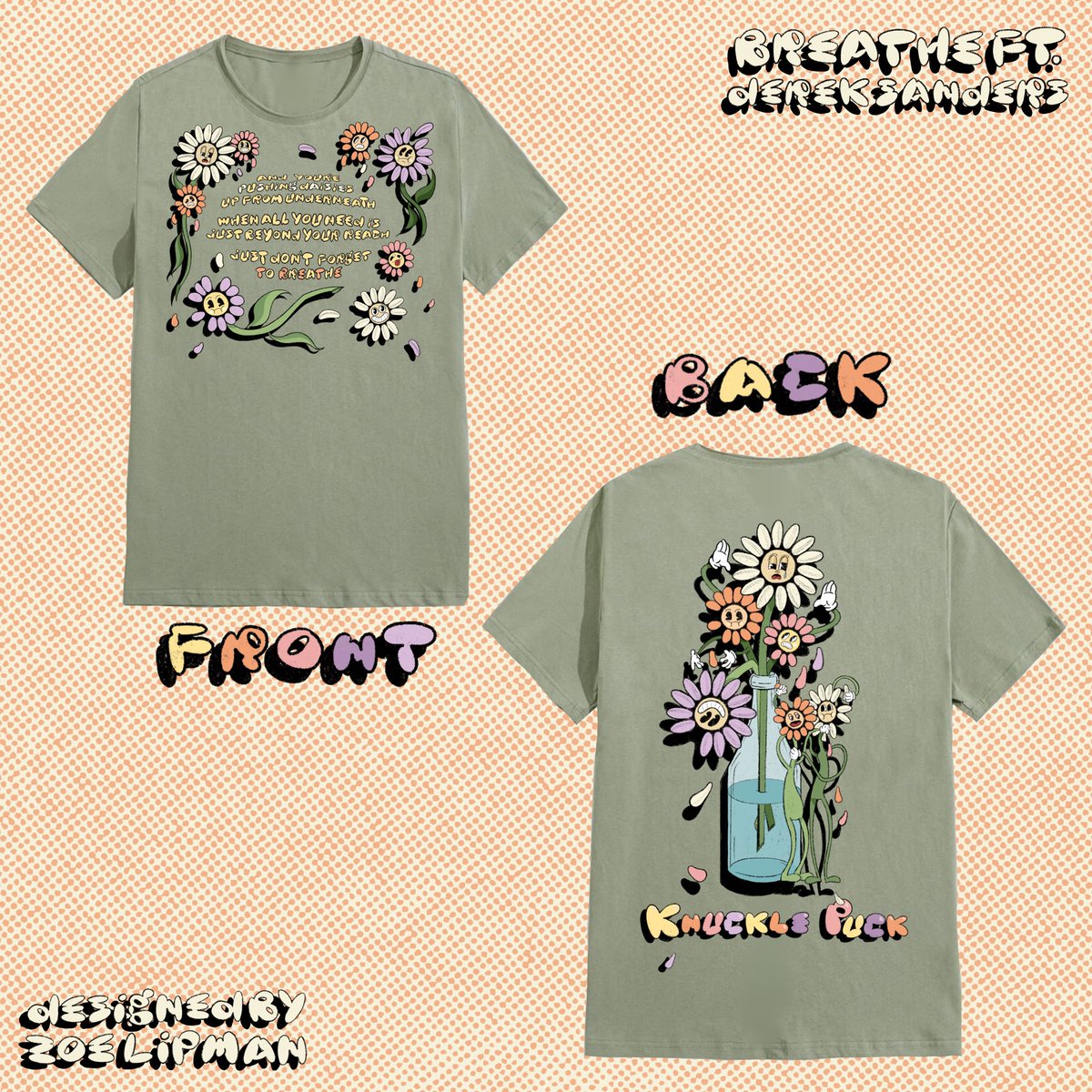 ZoeLipman's tweet photo. A @KnucklePuckIL merch design I made for fun based on their song Breathe (featuring @DerekSanders ), trying out a rubber hose #illustration style. And I love how it turned out! https://t.co/Ze5LFgn0Hy